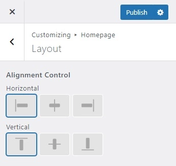 Handy Customizer Alignment Control