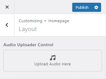 Handy Customizer Audio Uploader Control