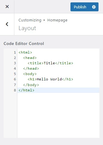 Handy Customizer Code Editor Control