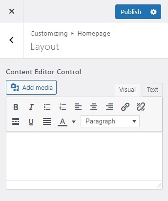 Handy Customizer Content Editor Control