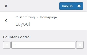 Handy Customizer Counter Control