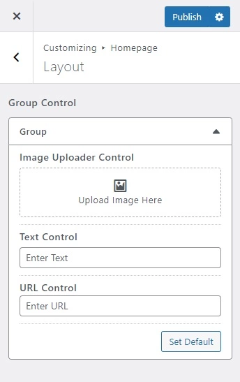 Handy Customizer Group Control