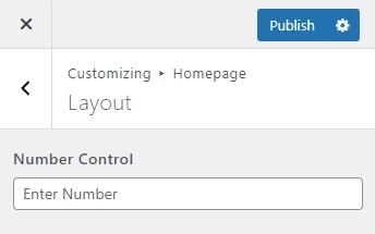 Handy Customizer Number Control